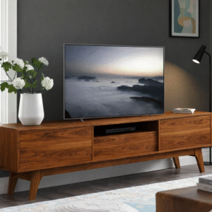 bufet tv kayu jati model minimalis modern