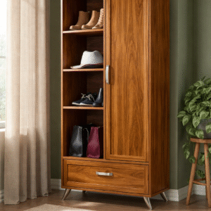 bufet tv kayu jati model minimalis modern