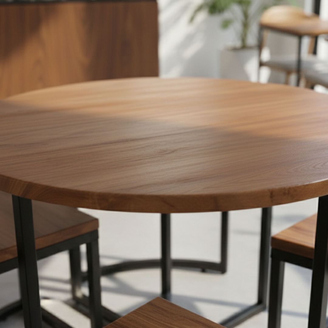 set kursi dan meja cafe kayu jati rangka besi set kursi dan meja cafe kayu jati rangka besi