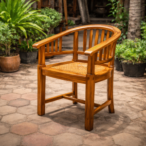 kursi tamu jati klasik natural lengkung