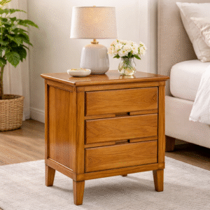 meja nakas jati klasik 3 drawer